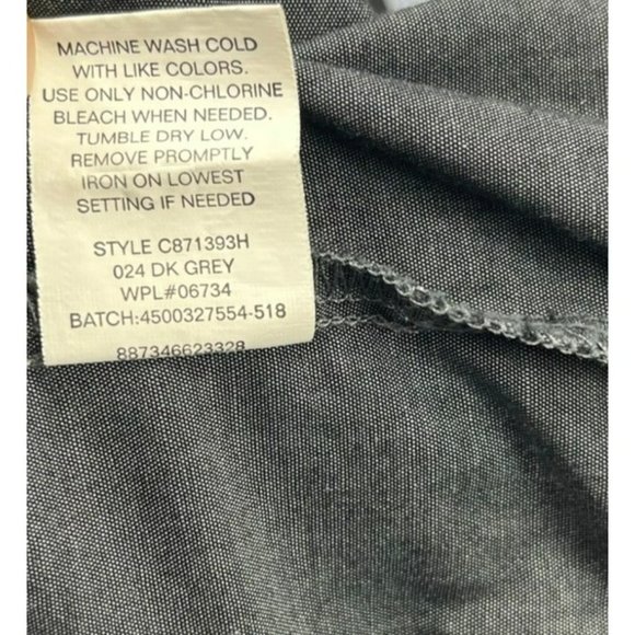 CHAPS, BOYS DRESS SHIRT, LONG SLEEVE, SIZE M (10-12), COLOR GRAY 0.BUTTON DOWN - Picture 9 of 11